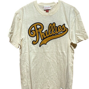 Mitchell and Ness Phillies Cream Tee Short Sleeve Small NWT
